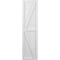 Ekena Millwork Americraft 4-Board Wood 2 Equal Panel Frmd Board-n-Batten Shutters w/Dbl Z-Bar, ARW102BF414X77WHH, PR ARW102BF414X77WHH - alternate 2